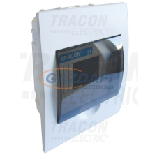 TRACON süllyesztett elosztódoboz, füstszínű ajtóval, N/PE sínnel, 1x6 modul, IP40, 160x200x60mm villanyszerelés