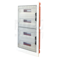 TRACON Süllyesztett elosztódoboz, füstszínű-sík ajtóval, NPE nélkül villanyszerelés