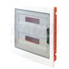 TRACON Süllyesztett elosztódoboz, füstszínű-sík ajtóval, NPE nélkül2×18 (36) modul, IP40, (H×W×D=480×440×90mm)