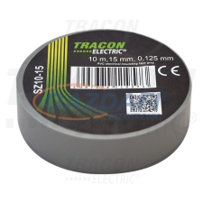 TRACON SZ10-15 Szigetelőszalag, szürke 10m×15mm, PVC, 0-90°C, 40kV/mm villanyszerelés