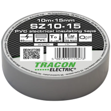 TRACON SZ10-15 Szigetelőszalag, szürke 10m×15mm, PVC, 0-90°C, 40kV/mm villanyszerelés