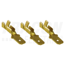 TRACON Szigeteletlen rátolható csatlakozó csap, sárgaréz6,3×0,8mm, 0,75-1,5mm2 villanyszerelés
