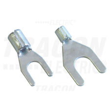 TRACON Szigeteletlen villás saru, ónozott elektrolitréz10mm2, M5, (d1=4,5mm, d2=5,3mm) villanyszerelés