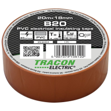 TRACON Szigetelőszalag barna 18mm x 20m PVC 90°C max. TRACON - B20 villanyszerelés