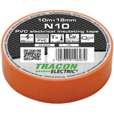 TRACON Szigetelőszalag, narancs10m×18mm, PVC, 0-90°C, 40kV/mm villanyszerelés
