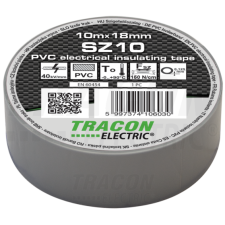 TRACON Szigetelőszalag, szürke10m×18mm, PVC, 0-90°C, 40kV/mm villanyszerelés