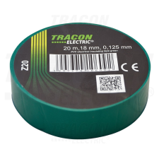 TRACON Szigetelőszalag, zöld 20m×18mm, PVC, 0-90°C, 40kV/mm villanyszerelés