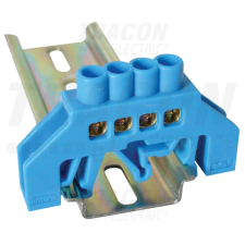 TRACON Szigetelt földelősín (N/PE), kék 230/400VAC, 63A, 6×9mm, 4P, IP20 villanyszerelés