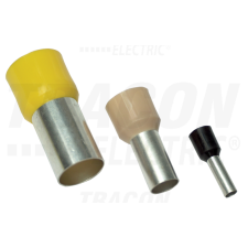TRACON Szigetelt (PA6.6) érvéghüvely, ónozott elektr.réz,világoskék0,25mm2, L=10,4mm villanyszerelés