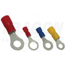 TRACON Szigetelt szemes saru, ónozott elektrolitréz, piros10mm2, M10, (d1=4,7mm, d2=10,5mm),PVC villanyszerelés