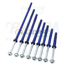 TRACON T10140P Peremes dübel, hatlapfejű peremes csavarral M10×140mm, PA6.6 villanyszerelés