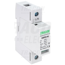 TRACON T2 AC típusú túlfeszültség levezető, cserélhető betéttel 1P 40kA 275V villanyszerelés