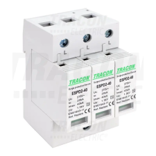 TRACON T2 AC típusú túlfeszültség levezető, cserélhető betéttel 3P 40kA 275V villanyszerelés