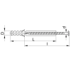 TRACON TB670 Beüthető tipli+csavar, szürke M6×60mm, PA6.6