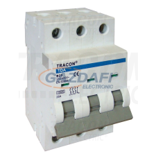 TRACON TDA-3B-20 Kismegszakító, 3 pólus, B karakterisztika 20A, B, 3P, 10kA villanyszerelés