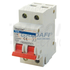 TRACON TDS-2B-40 Kismegszakító, színes karral, 2 pólus, B karakterisztika 40A, 6kA villanyszerelés