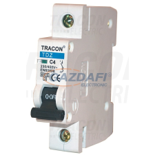 TRACON TDZ-1D-10 Kismegszakító, 1 pólus, D karakterisztika 10A, 6kA villanyszerelés