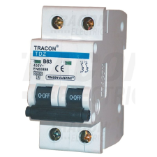 TRACON TDZ-2C-16 Kismegszakító, 2 pólus, C karakterisztika 16A, 6kA villanyszerelés