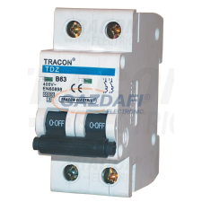 TRACON TDZ-2D-40 Kismegszakító, 2 pólus, D karakterisztika 40A, 6kA villanyszerelés