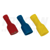 TRACON Teljes szigetelésű rátolható csatl. Hüvely 2,5mm2, 6,3×0,8 mm, sárgaréz, kék