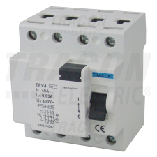 TRACON TFV4-63300 Áram-védőkapcsoló, 4 pólusú 63A, 300mA, 6kA, AC villanyszerelés