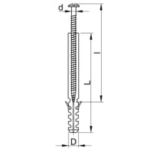 TRACON THC8120 Hosszított tipli+csavar, szürke M8×120mm, PA6.6 villanyszerelés