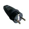 TRACON TICS-012G Csatlakozó dugó, védőérintkezővel, gumi 16A, 250V, 2P+E, IP44 (DUAL Schuko/French)