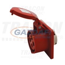 TRACON TICS-414 Beépíthető egyenes ipari csatlakozóaljzat 16A, 400V, 3P+E, 6h, IP44 villanyszerelés