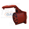 TRACON TICS-425 Beépíthető egyenes ipari csatlakozóaljzat 32A, 400V, 3P+N+E, 6h, IP44