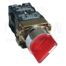 TRACON Tok.világítókaros kapcsoló, piros, LED,3állás,rugóv.,izzó n. 1×NC+1×NO, 3A/400V AC, IP44 villanyszerelés