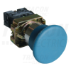 TRACON Tokozott gombafejű nyomógomb, fémalapra szerelt, kék1×NO, 3A/400V AC, IP44, d=40mm