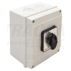 TRACON Tokozott választókapcsoló, 0-1-2400V, 50Hz, 25A, 2×3P, 7,5kW, 48×48mm, 60°, IP65