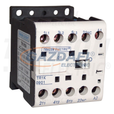 TRACON TR1K0904B7 Segédkontaktor 660V, 50Hz, 9A, 4kW, 24V AC, 4×NO villanyszerelés