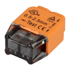 TRACON Tracon RVU2,5-2 (100 db/doboz) Csavar nélküli vezetékösszekötő, narancssárga 2x0,5-2,5mm2, 450VAC, max. 16A villanyszerelés