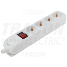 TRACON Újravezetékezhető, hordozható elosztósáv4×SCHUKO, max.16A, 250VAC villanyszerelés