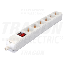 TRACON Újravezetékezhető, hordozható elosztósáv6×SCHUKO, max.16A, 250VAC villanyszerelés
