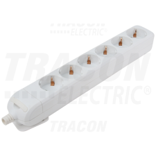 TRACON Újravezetékezhető, hordozható elosztósáv6×SCHUKO, max.16A, 250VAC villanyszerelés