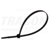 TRACON UV-álló fémnyelves kábelkötegelő, fekete186×4,8mm, D=3,5-45mm, PA6.6