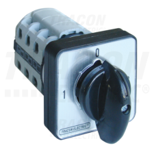 TRACON Választókapcsoló, 1-0-2400V, 50Hz, 125A, 2×3P, 30kW, 88×88mm, 90° villanyszerelés