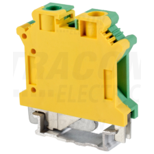 TRACON Védővezető ipari sorozatkapocs, csavaros, sínre, zöld/sárga0,5-10mm2, 76A villanyszerelés