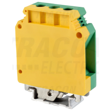TRACON Védővezető ipari sorozatkapocs, csavaros, sínre, zöld/sárga6-35mm2, 150A villanyszerelés