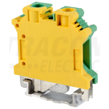 TRACON Védővezető ipari sorozatkapocs, csavaros, sínre, zöld/sárga 0,5-10mm2, 76A villanyszerelés