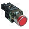 TRACON Világító nyomógomb, fémalap, előtét, piros, glim,izzó nélk.1×NC, 3A/230V AC, 130V, IP42