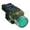 TRACON Világító nyomógomb, fémalap, előtét, zöld, glim, izzó nélk.1×NO, 3A/230V AC, 130V, IP42