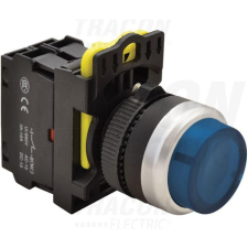 TRACON Világító nyomókapcsoló, kiálló kék IP42 villanyszerelés