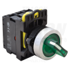 TRACON Világítókaros kapcsoló, zöld,LED, kétállású, rugóvissza1×NO+1×NC, 5A/230V AC-15, IP65, LED 230V AC/DC