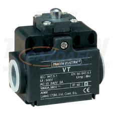TRACON VT110 Helyzetkapcsoló, kúpos-ütközős 1×NO+1×NC, 6A/230V AC, IP65 villanyszerelés