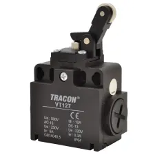 TRACON VT127 Helyzetkapcsoló, nyomógörgős 1×NO+1×NC, 6A/230V AC, IP65 villanyszerelés