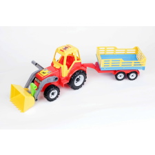 Traktor rakodóval és pótkocsival - 084-es modell autópálya és játékautó