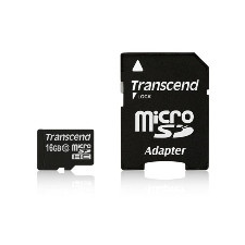 Transcend 16GB microSDHC Class 10 + adapterrel memóriakártya